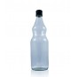 Botella de vidrio tapón ecológico.
